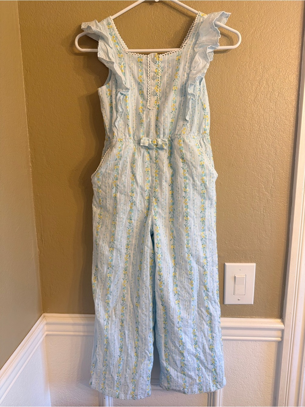 Tommy Bahama Light Blue Floral Girls' One-Piece Jumpsuit